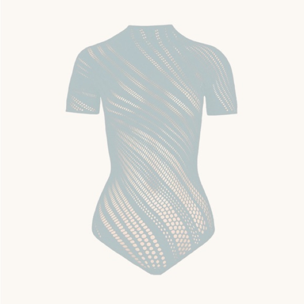 Wolford Pearl Blue Organic Net Bodysuit